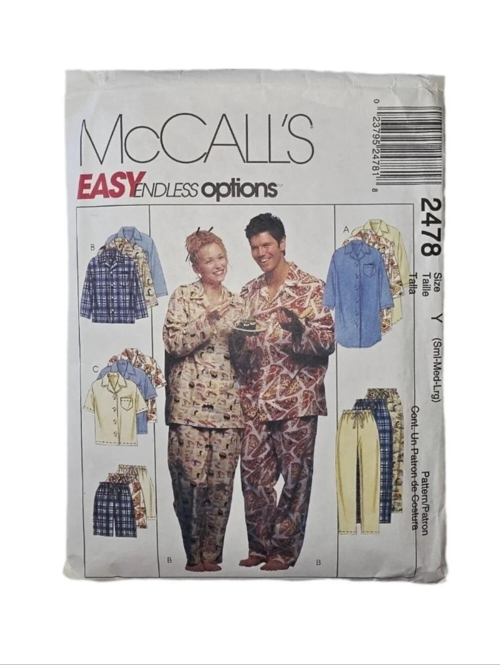 Sewing Pattern #2478 McCall's Easy Options Pajama Pattern Beige S - XXL